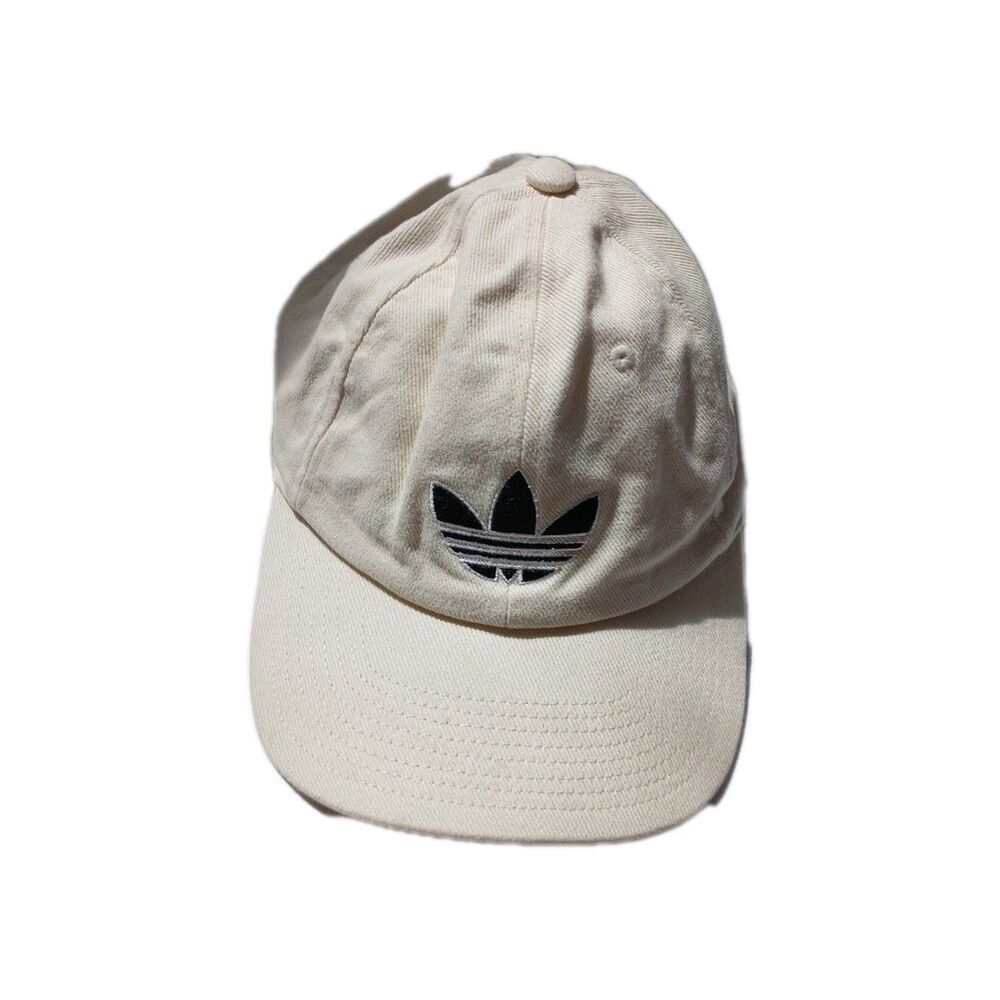 Adidas Beige Hat Trefoil Logo Adjustable Strapback Cap Classic